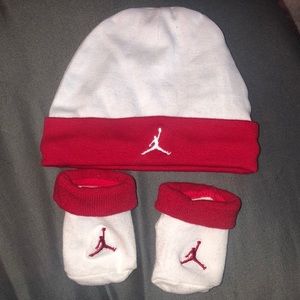 Baby Air Jordan hat and booties